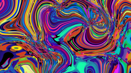 Colorful abstract psychedelic and fluid background for music