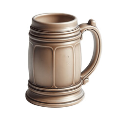 A ceramic beer mug isolated on a transparent background, empty and ready to hold your favorite beverage png