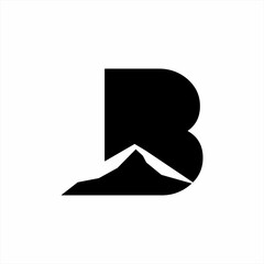 Initial letter B logo design with iceberg symbol.