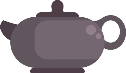 Simple cartoon illustration of a traditional asian style teapot, perfect for representing tea time