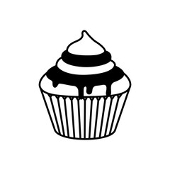 Cupcake icon vector. Cake illustration sign. Sweet symbol or logo.