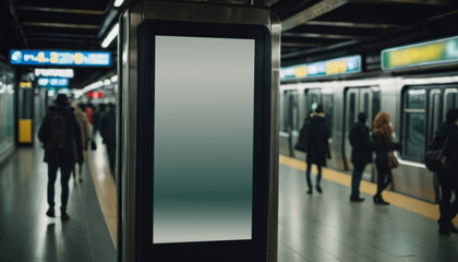 citylight, information board, advertising, metro mockup, ai generated, ai