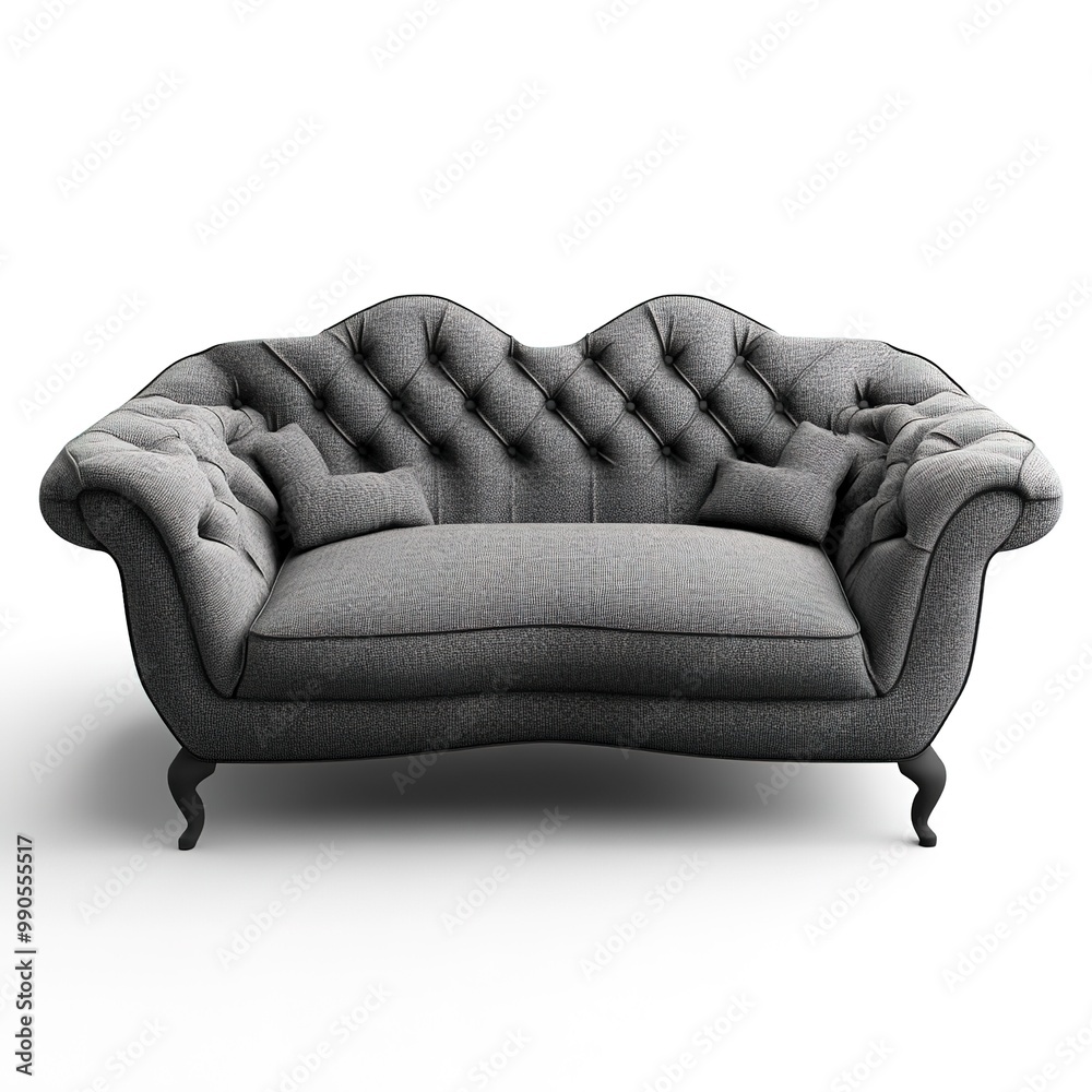 Sticker Grey sofa isolated on a white background 