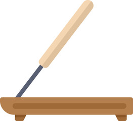 This illustration features a burning incense stick resting on a wooden stand, creating a calming and aromatic ambiance