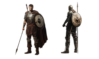 Obraz premium combat role-playing game character knight on a transparent background