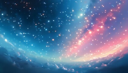 Celestial Dreamscape of Night Sky with Colorful Gradation and Countless Stars Perfect for Wallpaper