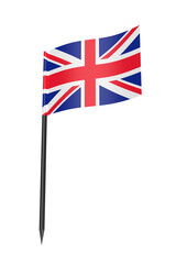 Toothpick with United Kingdom flag on transparent background