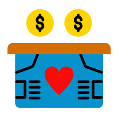 Vector Design Charity Box Icon Style