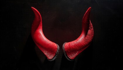 Realistic red and black Halloween Devil Horns. Generated image