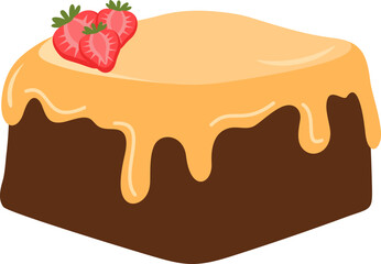 Dessert Chocolate Cake Illustration