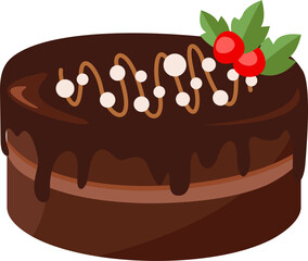 Dessert Chocolate Cake Illustration