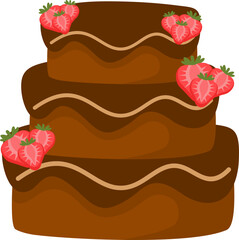 Dessert Chocolate Cake Illustration