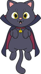 Cartoon cat vampire vector illustration