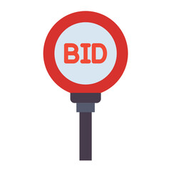 Vector Design Bidding Paddle Icon Style