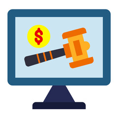 Vector Design Online Bidding Icon Style