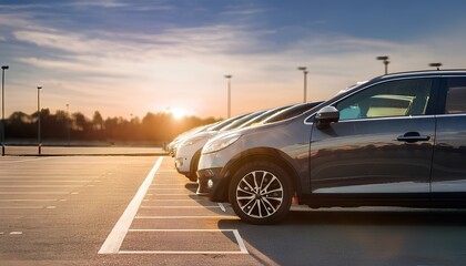 Fototapeta premium Car parked at outdoor parking