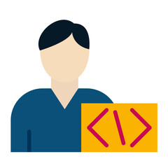 Vector Design Coder Man Icon Style