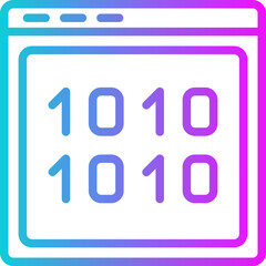 Binary Code Gradient Icon Design Vector