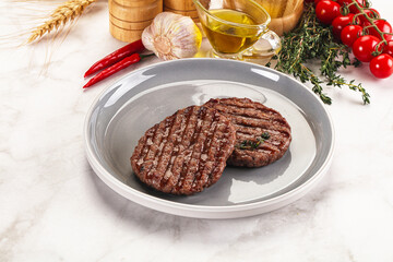 Grilled beef cutlet for burger
