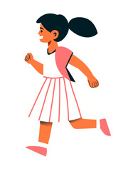 Girl walking in a dress