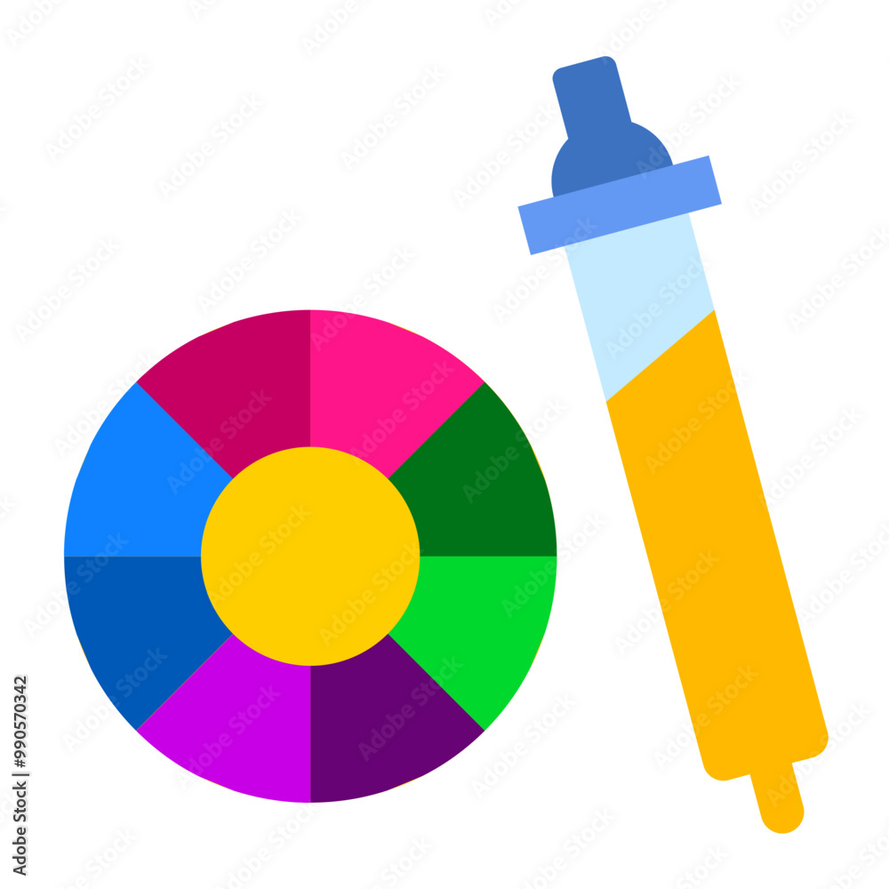 Wall mural vector design color wheel icon style