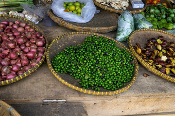 Various vegetables are sold in traditional markets in Indonesia