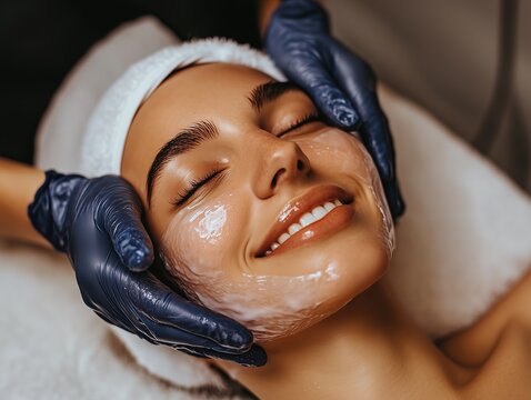 Relaxing facial treatment at a spa with expert care