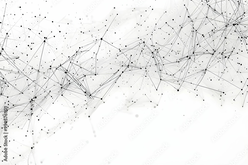 Poster abstract network of connected points and lines on a white background