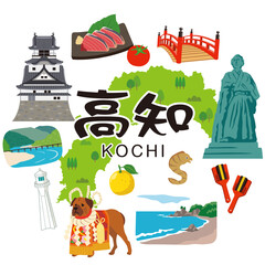 高知県　旅行　観光名所　名産品　素材