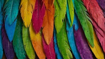 Fototapeta premium Another vibrant parakeet feather pattern.