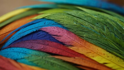 Fototapeta premium Another vibrant parakeet feather pattern.