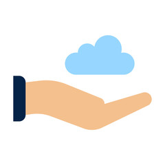 Cloud in Hands Icon Style