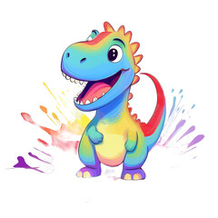 Colorful little dragon kid funny drawing, AI generative