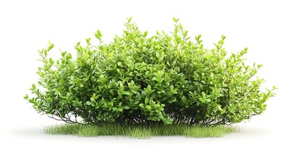 Green Shrub Isolated on White Background