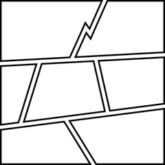 Square Comic Page Halftone Background Line Style