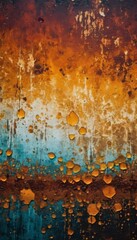Fototapeta premium canvas with an abstract image of paint drips in warm colors. phone wallpaper. ai generated