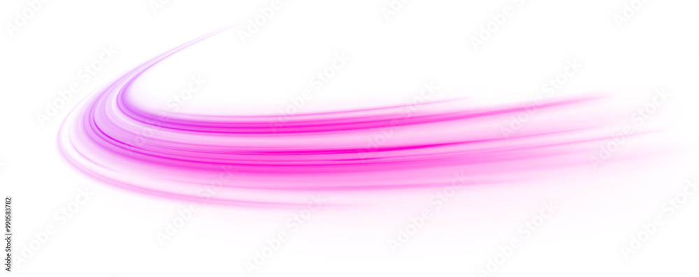 Fototapete abstract neon rays of light on a transparent background in png format. purple speeds on the expressw