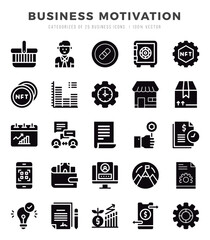 Set of Business Motivation icons. Vector Illustration.