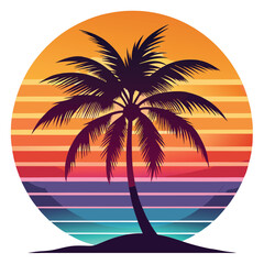 Black palm tree set vector illustration isolated on white background silhouette art black white stock illustration logo icon png. tropical, beach, landscape, pattern, paradise, coconut background