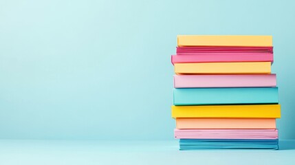 Colorful Stack of Neatly Arranged File Folders