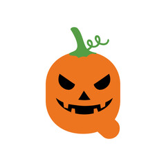 Logo con letra inicial Q con forma de calabaza de Halloween para tarjetas y felicitaciones 