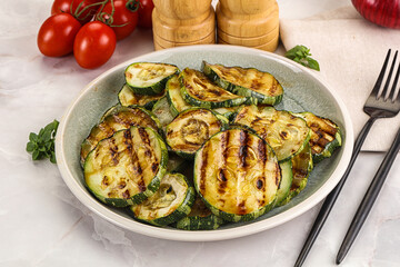 Vegan cuisine Grilled zucchini slices