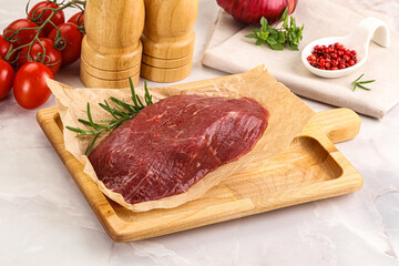 Raw beef meat uncocked steak