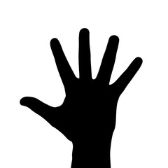 Elegant Hand Silhouette on White Background for Creative Projects