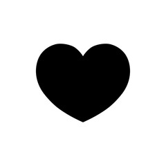 Stylish Black Heart Shape on White Background for Romantic Designs