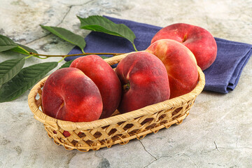 Ripe sweet and juicy Flat peach