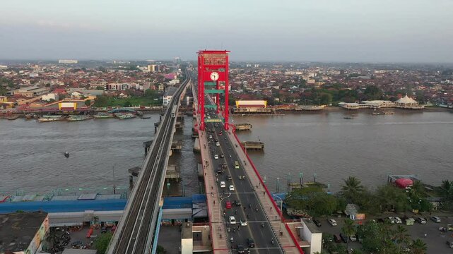 Ampera suspension bridge is an icon of Palembang city