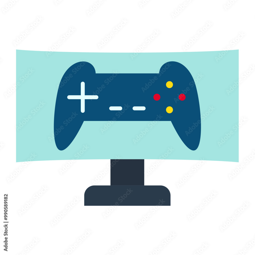 Poster Gaming Monitor Icon Style