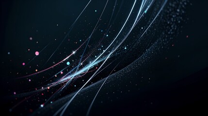 Dark blue and glow particle abstract background