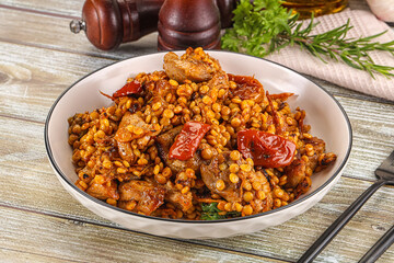 Rasted chicken meat with ptitim